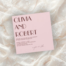 Maroon en bleke roze esthetische huwelijksuitnodig