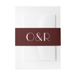 Maroon en bleke roze moderne bruiloft uitnodigingen wikkel