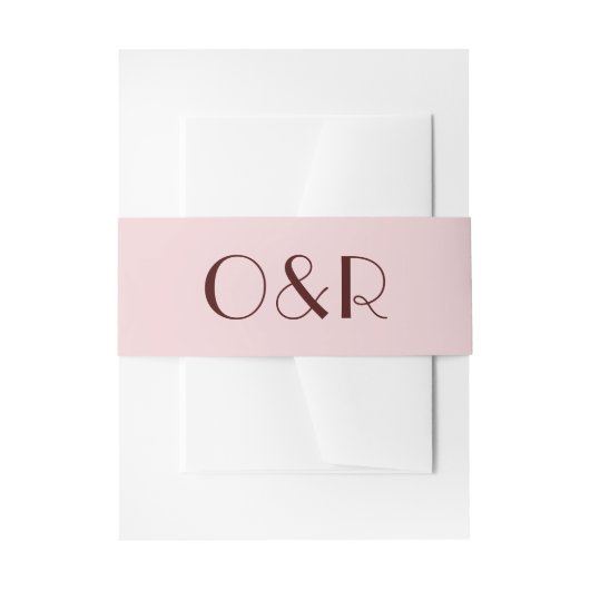 Maroon en bleke roze moderne bruiloft uitnodigingen wikkel (Voorkant Voorbeeld)