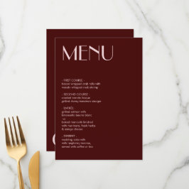 Maroon en bord roze esthetische bruiloft menu