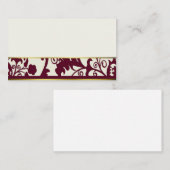 Maroon en Cream damast plaatskaarten Plaatskaartje (Voorkant / Achterkant)