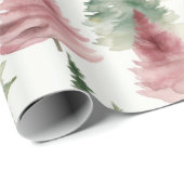 Maroon en donkergroene dennenboom cadeaupapier (Rol Hoek)