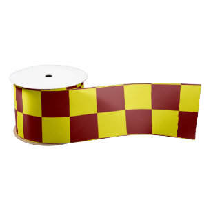 Maroon en Geel Geruite Vintage Lint