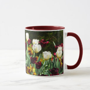 Maroon en gele Tulpen kleurrijke Floral Mok