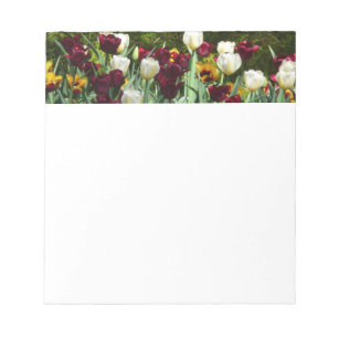 Maroon en gele Tulpen kleurrijke Floral Notitieblok