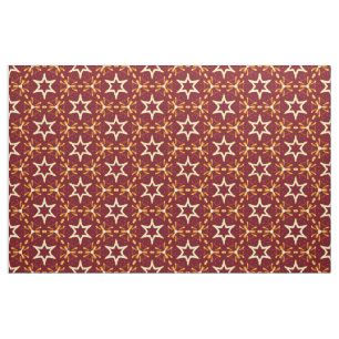 Maroon en Gold Star Glow Kerstmis of Hanukkah Stof