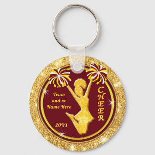 Maroon en goud, Cheerleader Gifts Cheap, Cheer Sleutelhanger