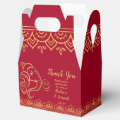 Maroon en goud Ganesha Indische bruiloft Bedankdoosjes (Geopend)