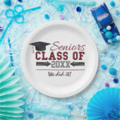 Maroon en Grey Graduation Party Bord (Feest)