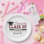 Maroon en Grey Graduation Party Bord (Feest)