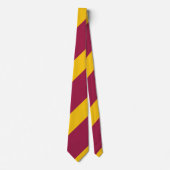Maroon en Nu Gold Broad Regimental Stripe Stropdas (Voorkant)