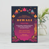 Maroon en roze Diwali Radiance Kaart (Staand voorkant)