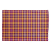 Maroon en Sinaasappel Sporty Plaid Kussensloop (Achterkant)