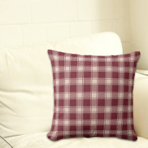 Maroon En vichy Automne Oreiller d'automne