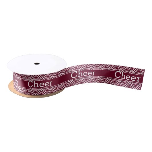 Maroon en White Cheer Ribbon Lint (Spoel)