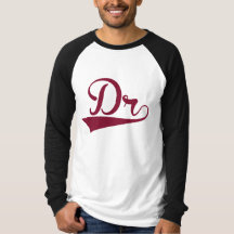 Maroon en White Doctor Long Sleeved Ragland Shirt