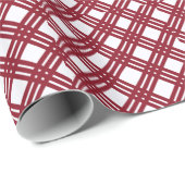 Maroon en White Gingham Cadeaupapier (Rol Hoek)