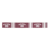 Maroon en White Jersey Stripes Custom Name Number Lint (Voorkant)