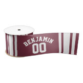 Maroon en White Jersey Stripes Custom Name Number Lint (Spoel)