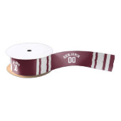 Maroon en White Jersey Stripes Custom Name Number Lint (Spoel)