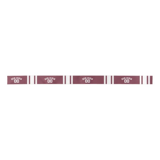 Maroon en White Jersey Stripes Custom Name Number Lint (Voorkant)