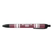 Maroon en White Jersey Stripes Custom Name Number Zwarte Inkt Pen (Bodem)