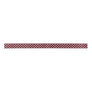 Maroon en White Polka Dot Ribbon Lint