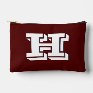 Maroon en wit collegiale kleur stijl monogram etui