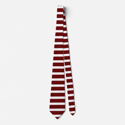 Maroon en wit, horizontaal gestreept Stropdas (Voorkant)