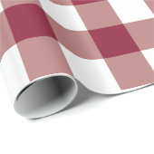 Maroon- en witpapier van Gingham Cadeaupapier (Rol Hoek)