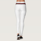 Maroon- en witte Cheerleaders personaliseren Leggi Leggings (Achterkant)