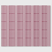 Maroon en witte Combs Tooth Cadeaupapier (Vlak)