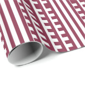 Maroon en witte Combs Tooth Cadeaupapier (Rol Hoek)