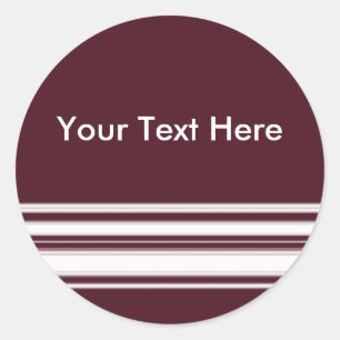 Maroon en witte strepen Sticker