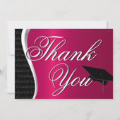 Maroon en zwart Afstuderen Hartelijk dank Bedankkaart (Voorkant)