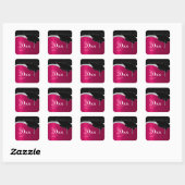 Maroon en zwart Afstuderen Sticker (Vel)