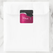 Maroon en zwart Afstuderen Sticker (Tas)