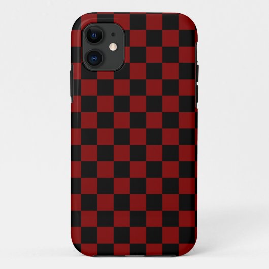 Maroon en zwart geruit  Case-Mate iPhone case (Achterkant)