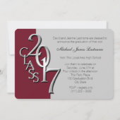 Maroon et Argent 2017 Graduation Invitation (Dos)