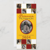 Maroon et Gold 9 Faire-part de graduation photo (Devant)