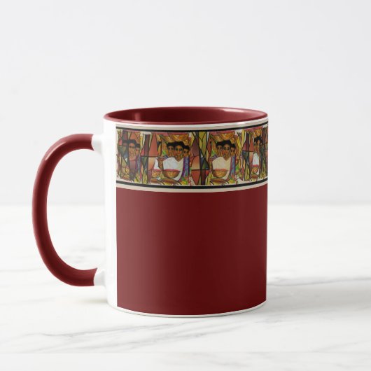 Maroon Ethiopian Traditional Art Mug (Gauche)
