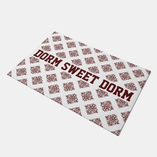 Maroon Fancy Damask Cool Fun Dorm School Home Deurmat (Schuin)