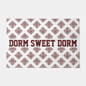 Maroon Fancy Damask Cool Fun Dorm School Home Deurmat (Voorkant)