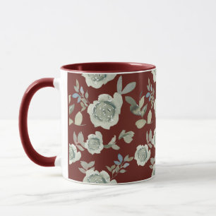 Maroon Floral Mok