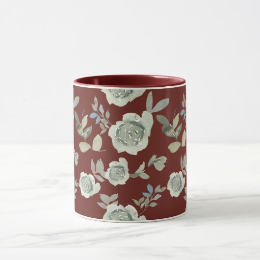 Maroon Floral Mug (Centre)