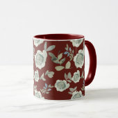Maroon Floral Mug (Devant droit)