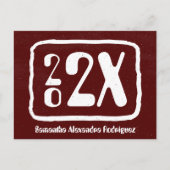 Maroon Funky Class Année Graduation Carte postale (Devant)