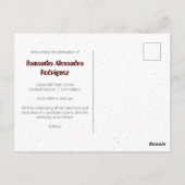 Maroon Funky Class Year Afstuderen Briefkaart (Achterkant)