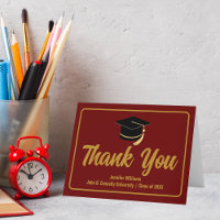 Maroon Gold Afstuderen gepersonaliseerd Afstuderen