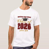 Maroon Gold Class of 2026 Customized Graduate T-shirt (Voorkant)